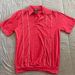 John Blair Vintage‎ Red Polo Shirt with White Stripes